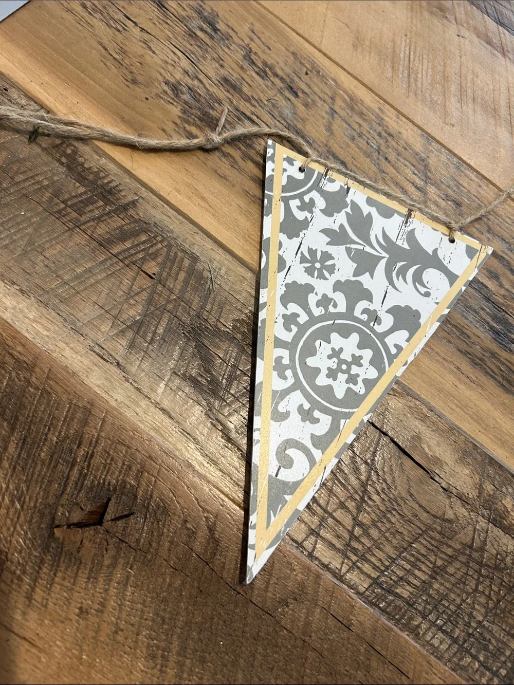 Yellow & Gray Decorative Pennant Banner Garland